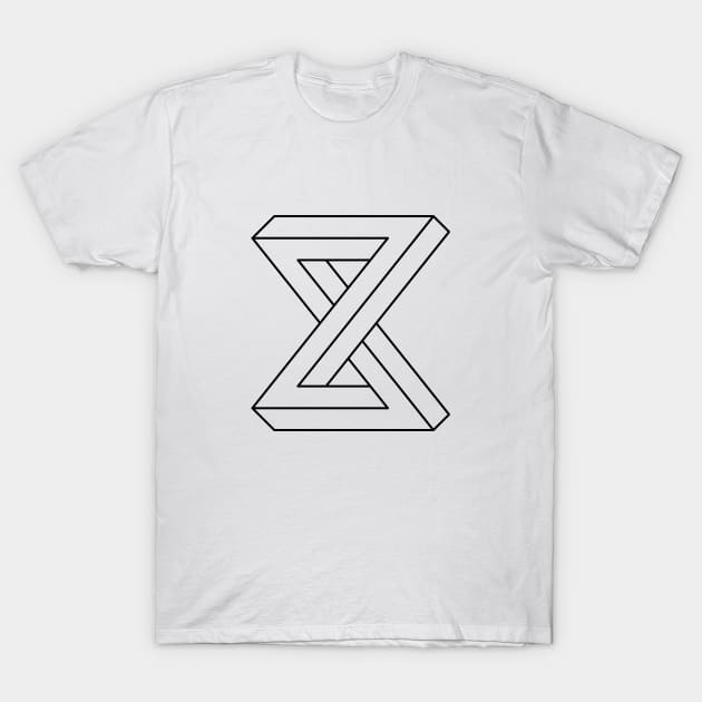 Impossible Shapes – Optical Illusion - Geometric Infinity T-Shirt by info@dopositive.co.uk